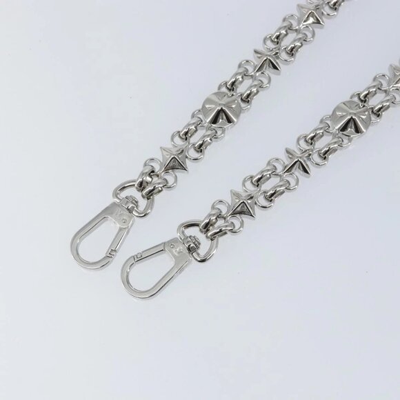 LOUIS VUITTON Chain Shoulder Strap metal 23.6"" Silver LV Auth 150637 - Picture 3 of 9